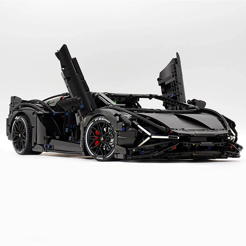 New MOC 40001B High-tech Technology RC Super Racing Sport Hypercar Building Blocks Black Knigh Puzzle Toy Birthday Gifts For Kid