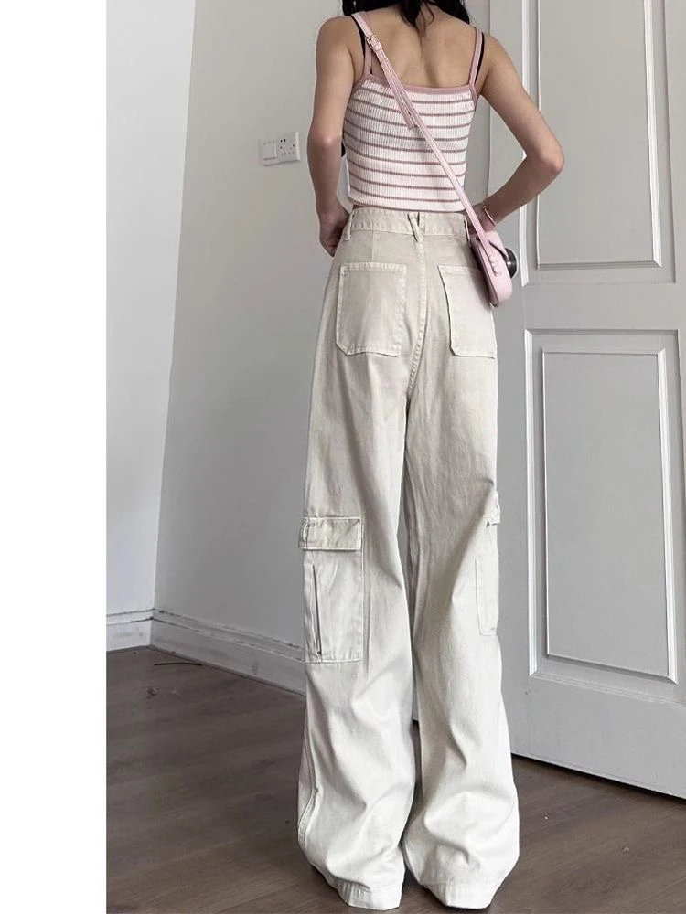 

Брюки-карго женские, высокое качество, весенние, нейлоновые, на шнуровке, Kawaii, милые, с декоративными деталями на день рождения, уличная одежда Highstreet