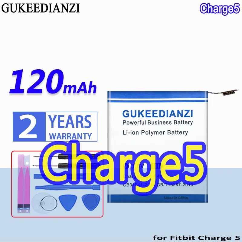 High Capacity GUKEEDIANZI Battery 120mAh for Fitbit Charge 5 charge5 Smart Sport Watch