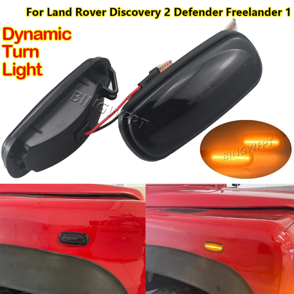 Turn Signal Flowing Light For Land Rover Discovery 2 1999-2004 Defender Freelander 1 2002-2005 LED Side Marker Light Dynamic