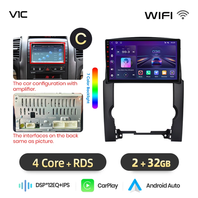 Junsun draadloze CarPlay Android Auto autoradio voor Kia Sorento Mk2 (XM) 2009-2014 met ingebouwde koelventilator, Android GPS navigatie, multimediaspeler, WiFi, DSP, RDS, BT, SWC, IPS touchscreen,