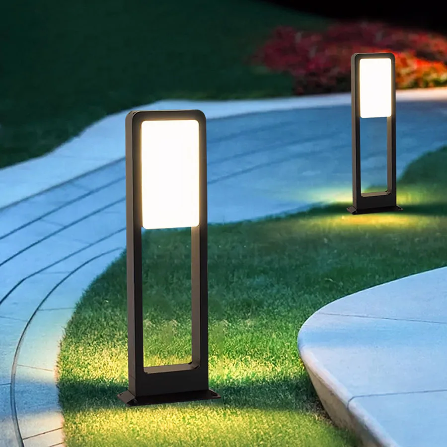 

60/80CM Aluminum Outdoor LED Landscape Path Light Modern Driveway Villa Pillar Light Outdoor Grass Lawn Lamp bollards Light
