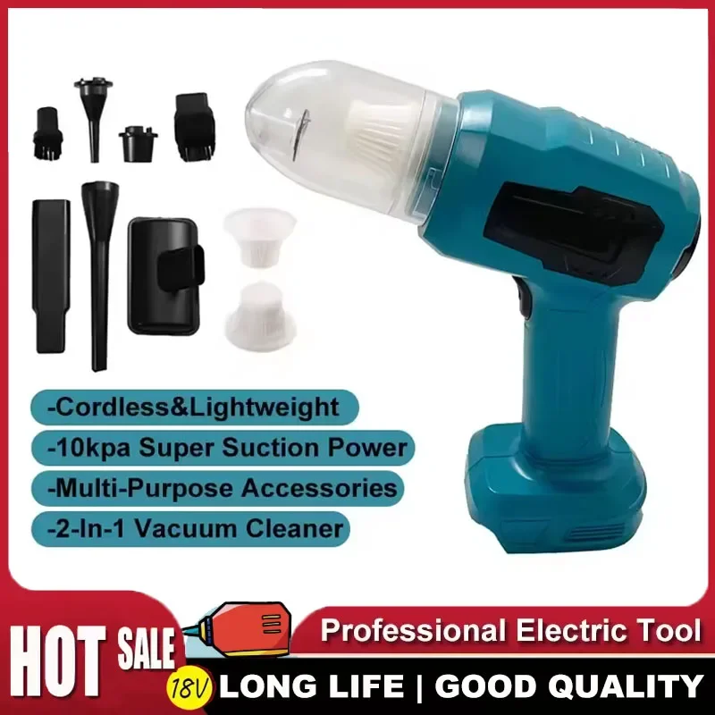 

Fit Makita Cordless Mini Car Vacuum Cleaner Multifunction Dust Collect Handheld Rechargeable Power Tools 18V Battery