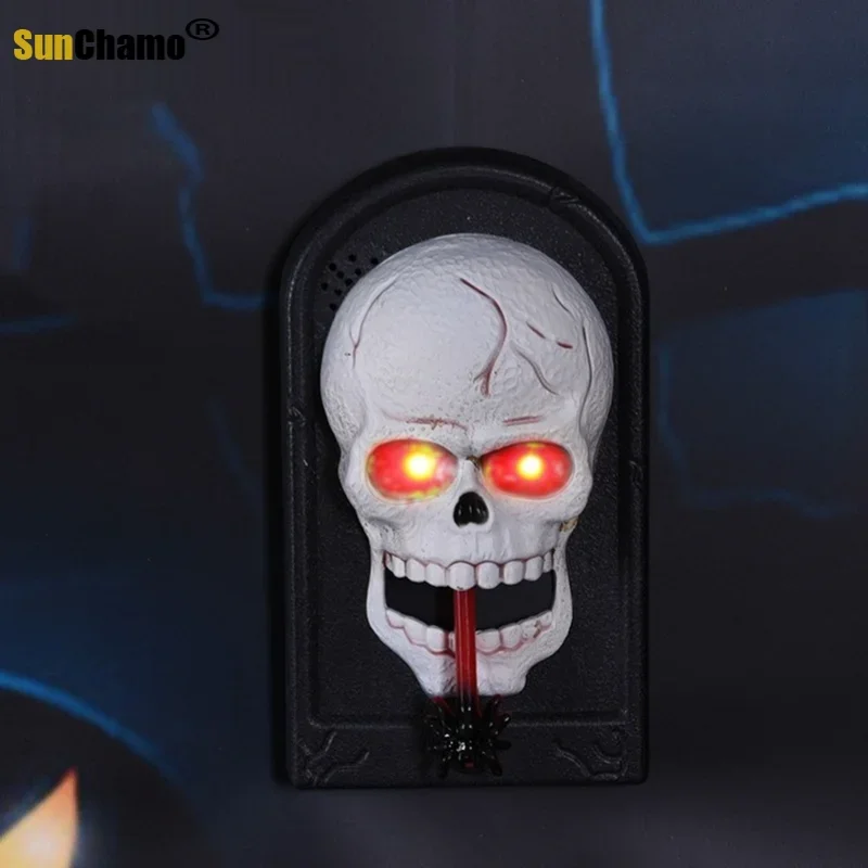 New Halloween Horror Modeling Ghost Eye Doorbell Luminous Ghost House Secret Room Trickery Scary Toy Pendant