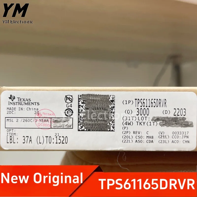 New Original TPS61165DRVR CCQ WSON-6 High brightness white light LED driver chip