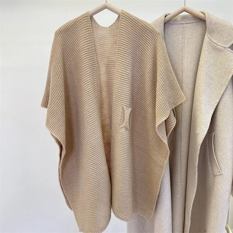 Knitted shawl for spring and summer thin style for outdoor use air-conditioned room warm and fashionable scarf office cape shawl