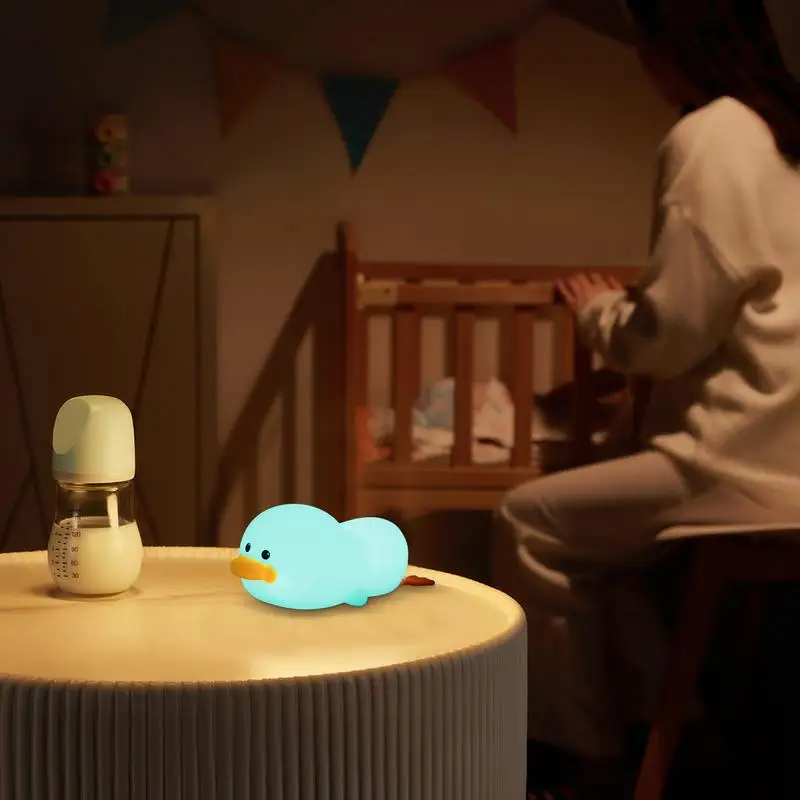 

Cute Duck Night Light Cute Silicone Duck Lamp For Kids Dimmable Rechargeable Touch Control Soft Kids Nursery Nightlight With