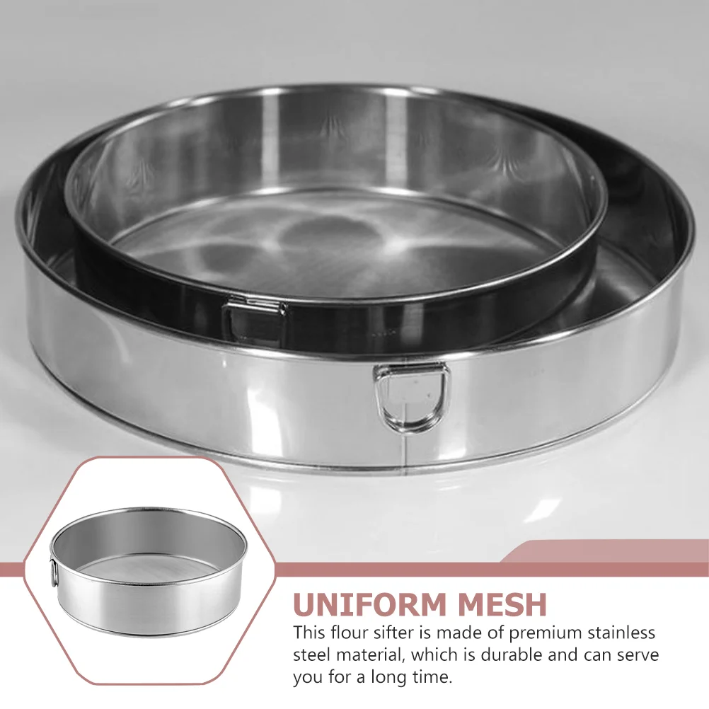 

Mesh Screen Flour Sieve Powdered Sugar Kitchen Baking Stainless Steel Wand Fine Strainer