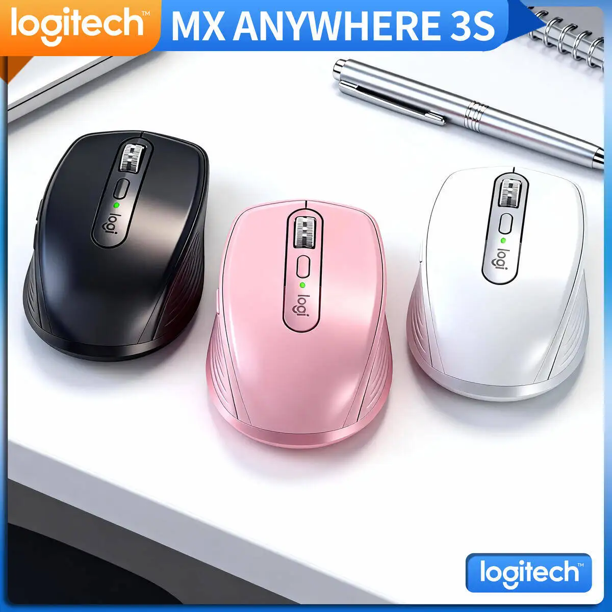 

Logitech MX Anywhere 3S Bluetooth Mouse Ultra Responsive High Accuracy Sensor Silent Clicks for Laptop Desktop Home