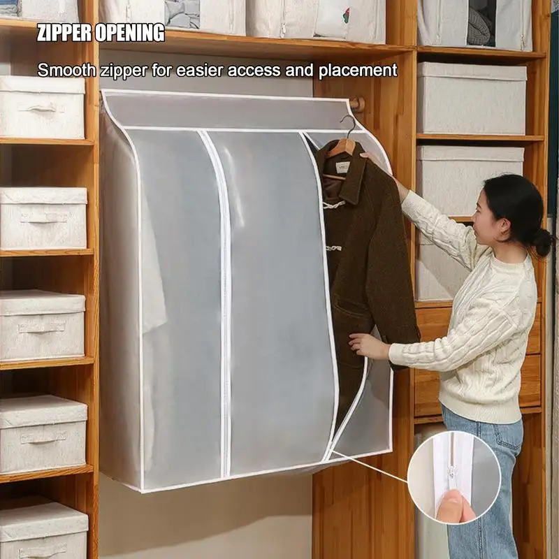 Large Clothes Dustproof Cover Garment Suit Dress Coat Waterproof Clothing Protector Hanging Organizer Wardrobe Storage Bag