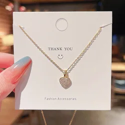 Shiny Close Set Zircon Heart Planet Ferris Wheel Sun Pendant Necklace Women Stainless Steel Sweet Anniversary Party Gift Jewelry