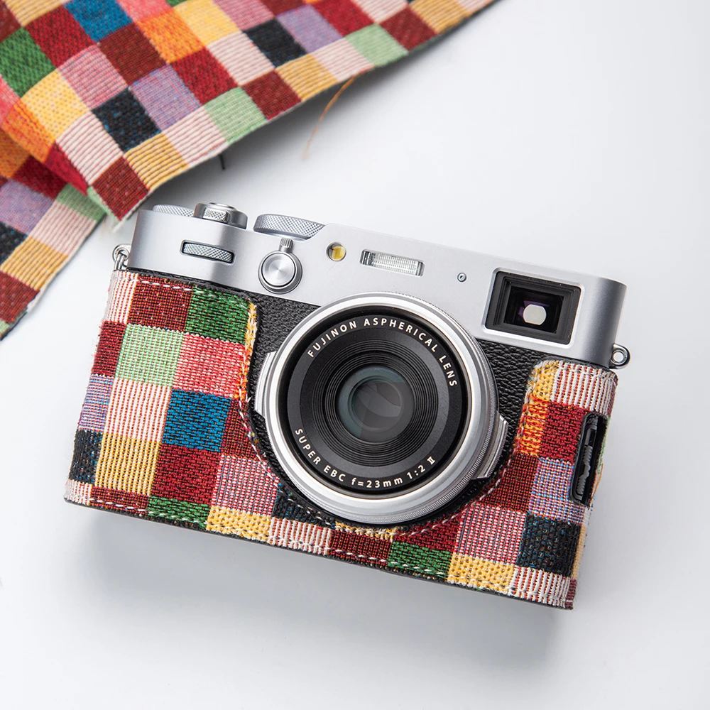 

Fresh Denim X100VI Handmade Camera Bag Half Case for Fujifilm XT5 X-T5 Xhalf X100VI Case Xhalf Half Bag XT5 Protective Case