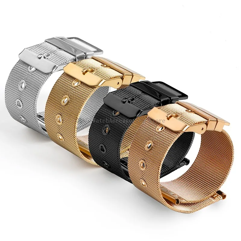 Ultra Thin Stainless Steel Strap Milanese Watchband Sport Replacement Bracelet Universal Men Women Wristbelt Band 18mm 20mm 22mm image 5