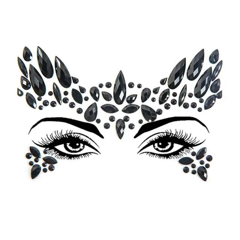 Luminous Glitters for Face Rhinestones Halloween Temporary Tattoo Glow in the Dark Face Jewels Sticker for Festival Party Makeup