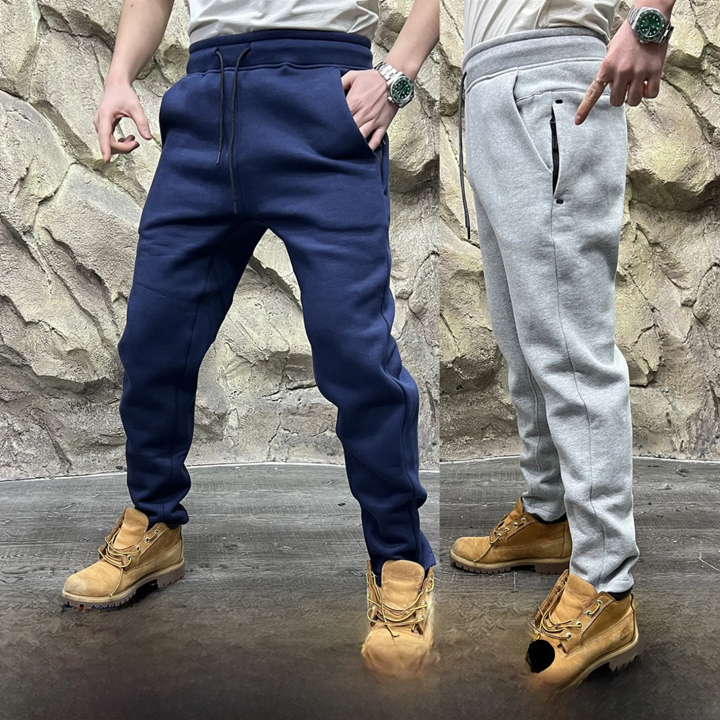 

Men's Outdoor Casual Pants Fce Lined Knife Autumn Winter Warm Trousers Straight Leg Cotton Polyester Blend