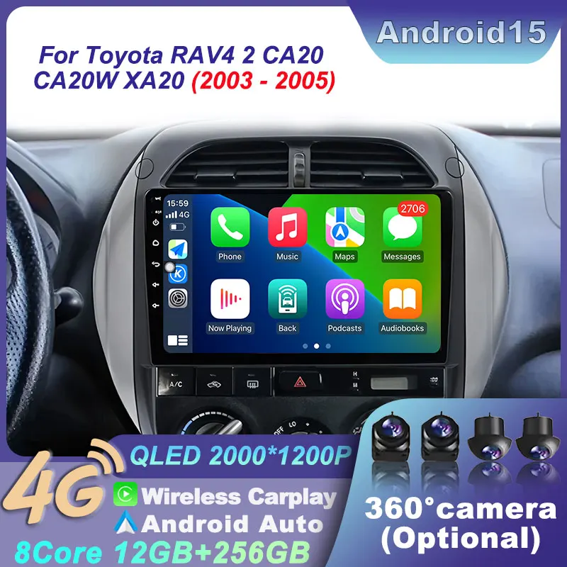 

Для Toyota RAV4 2 CA20 CA20W XA20 2003-2005 Беспроводная стереосистема WIFI Carplay Android Радио Автомобильная стереосистема WIFI Навигация GPS Видео