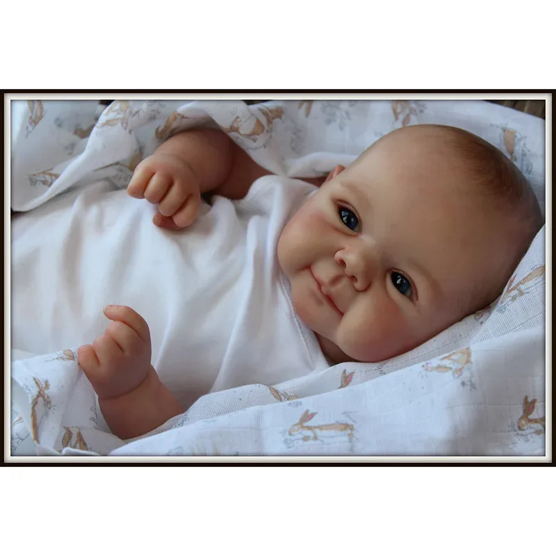 48CM Reborn Baby Doll Smile Baby Juliette Already Painted Skin with Visible Veins Muñeca Reborn Bebe nina Real Soft Baby doll