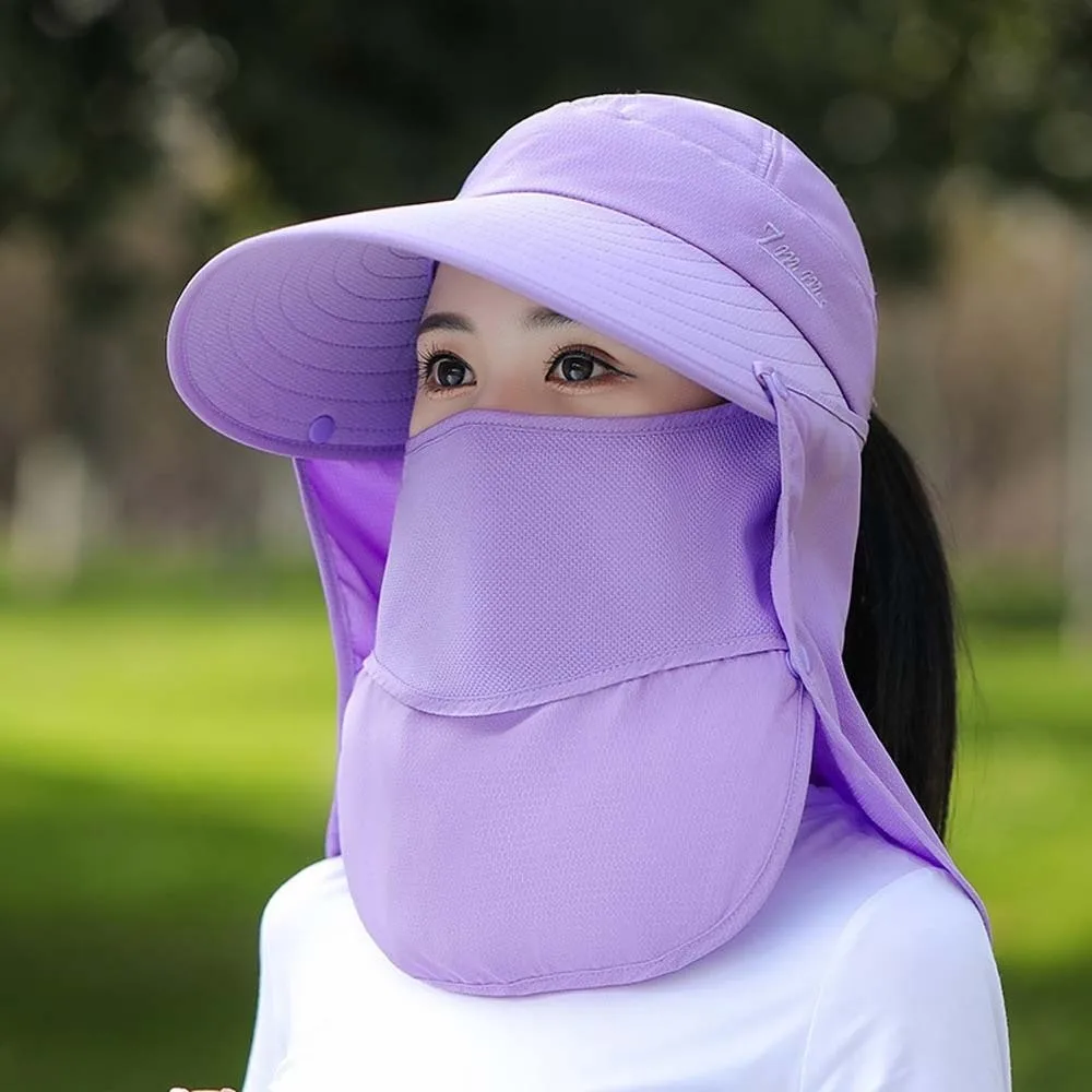 

Sun Hat Anti-UV Shawl Mask Hat Wide-Brimmed Face Covering Picking Tea Hat Thin Adjustable Sunshade Shawl Cap Summer