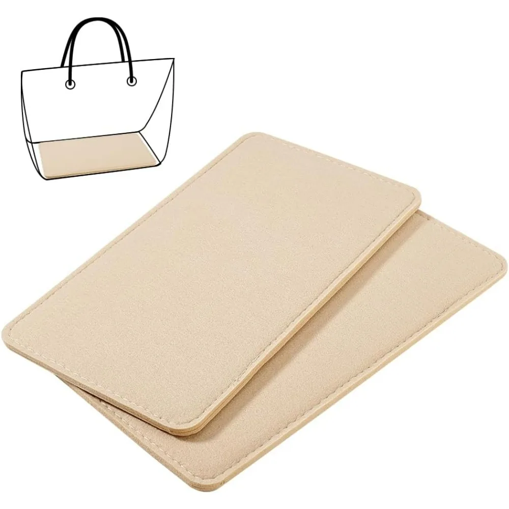 2pcs Handbag Base Shaper , 11 x 6 inch Beige Purse Shaper Felt Bag Shaper Purse Insert Rectangle Bag Liner Board Stabilizer