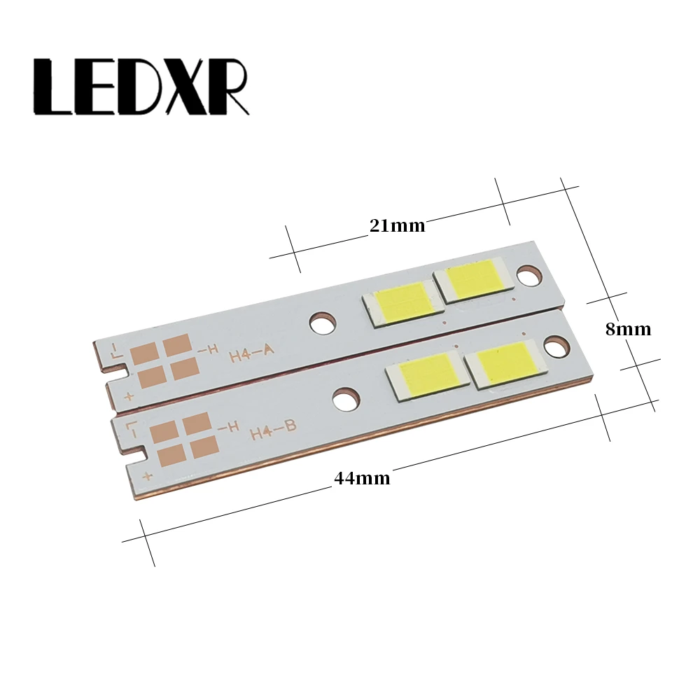 2 قطعة Csp مصباح أمامي LED للسيارات مصدر الضوء 3570 LED السيراميك حبيبات مصباح مستديرة متفاوتة الأحجام 30W تسليط الضوء الأبيض لحام النحاس substrate3570 H1 H3 H4 H7