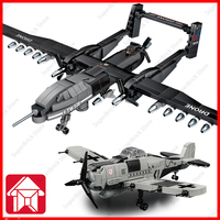 Fw-190 Fighter Building blocks and Twin-Tailed Scorpion UAV Bricks Set Classic WWII Military Model Toy for Kids Adult Gifts