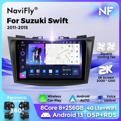 Android 13 Car Radio 8GB+256GB For Suzuki Swift 4 2011-2015 Navigation GPS Multimedia Video Player 2000*1200 Wireless Carplay BT