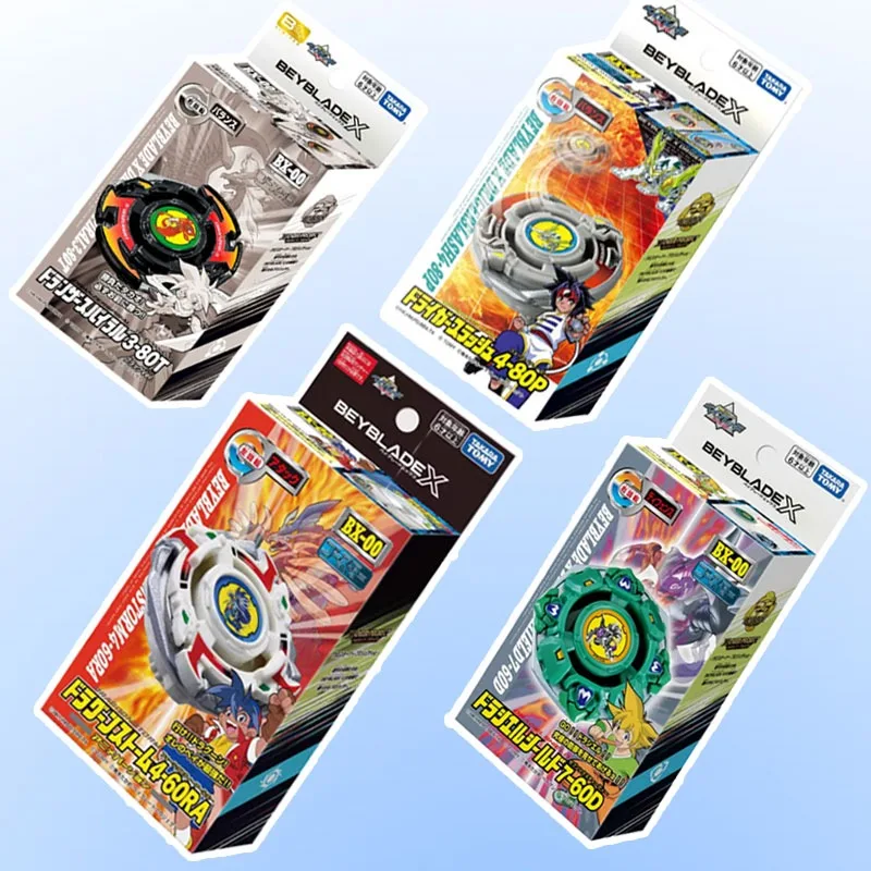 

Takara Tomy BX-00 Dragoon Storm 4-60RA &Dranzer Spiral 3-80T&Driger Slash 4-80P&Draciel Shield 7-60D X with packaging set