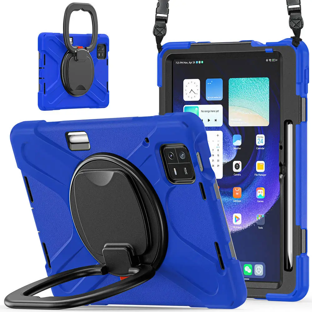 حافظة آمنة للأطفال مضادة للصدمات + حافظة حماية من السيليكون بحزام الكتف لهاتف Xiaomi Pad 6 Pad6 11 بوصة 2023 #6