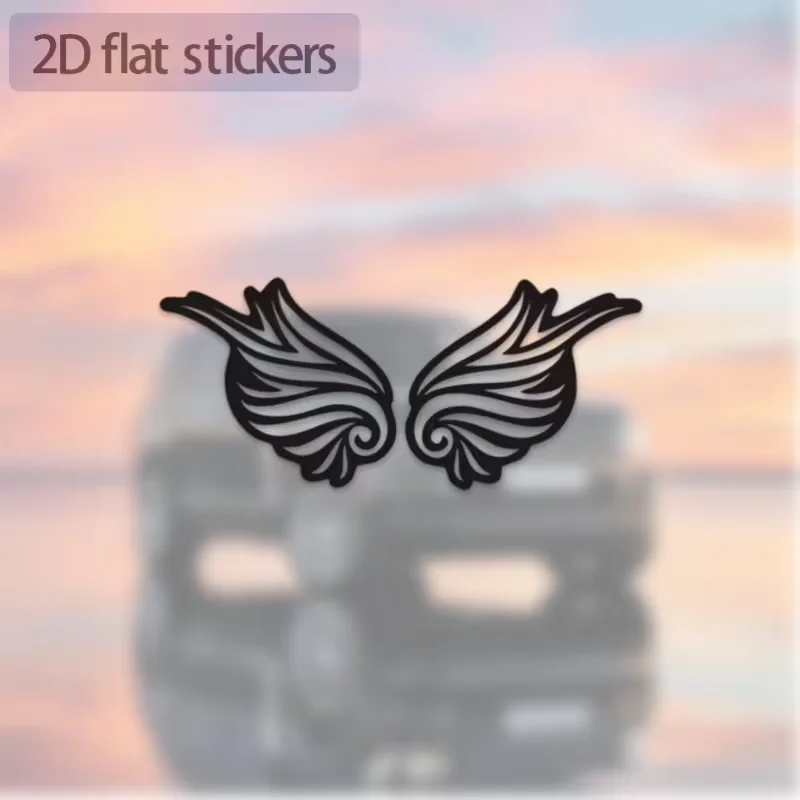Black Angel Wings Car Stickers, Perfect for Sticking on Mirrors, Walls, and Car Windows, Bumper Stickers, 2D Flat Stickers