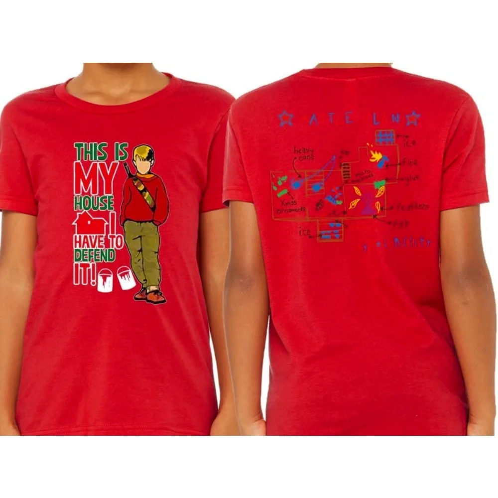 كيفن معركة خطة عيد الميلاد البلوز مضحك المنزل وحده الفيلم التي شيرت الأفلام الكلاسيكية عاشق الرجال النساء عادية المحملة دوبلكس الطباعة T