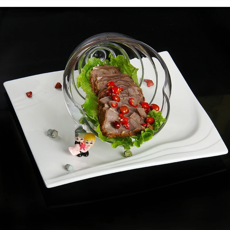 glass molecular cuisine gourmet utensils cold dishes artistic conception tableware