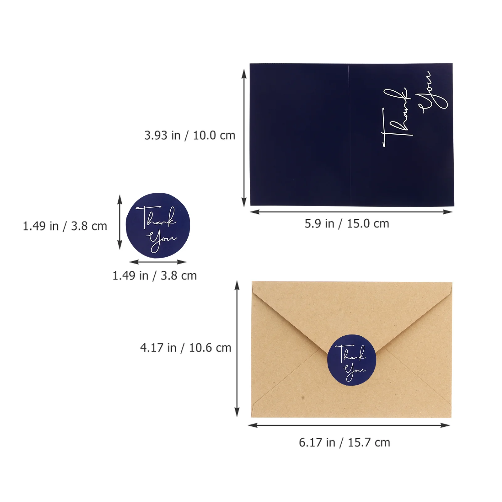 10 Sets Thank You Cards Envelopes Bulk Graduation Greeting Card Blank Teacher Friend Colleague Sticker Foldable Teaching