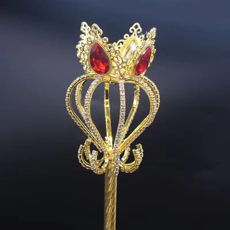 Metal Flower with Rhinestone Scepter Magic Wand  Wedding Party Props