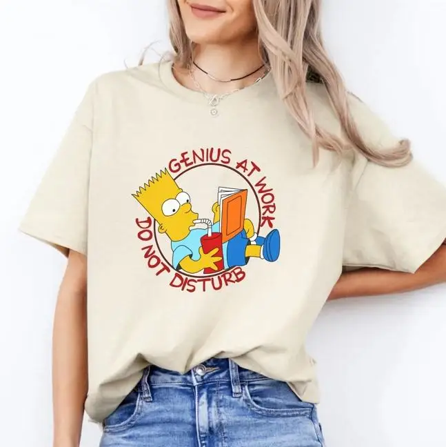 

Женская забавная футболка с плакатом «Симпсоны», винтажная хлопковая уличная одежда унисекс с короткими рукавами, свободная повседневная стильная одежда большого размера