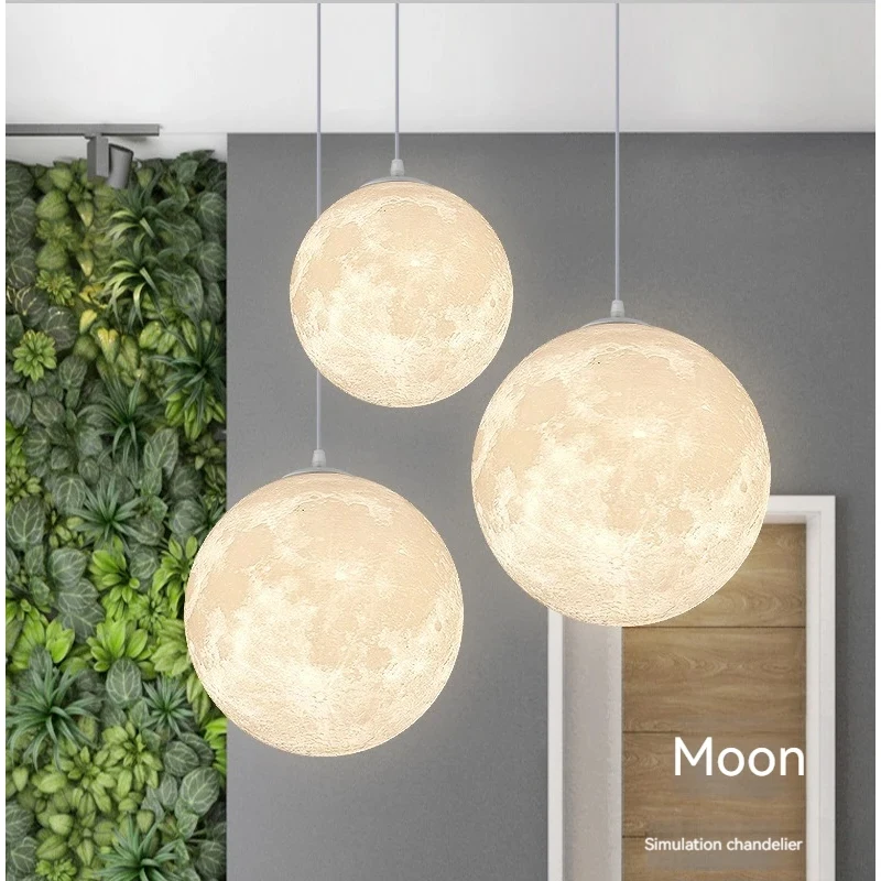 Modern LED Bubble Planet Moon Chandelier for Living Room Dining Bedroom Bar Desk Lighting Home Decorative Ceiling Lamp