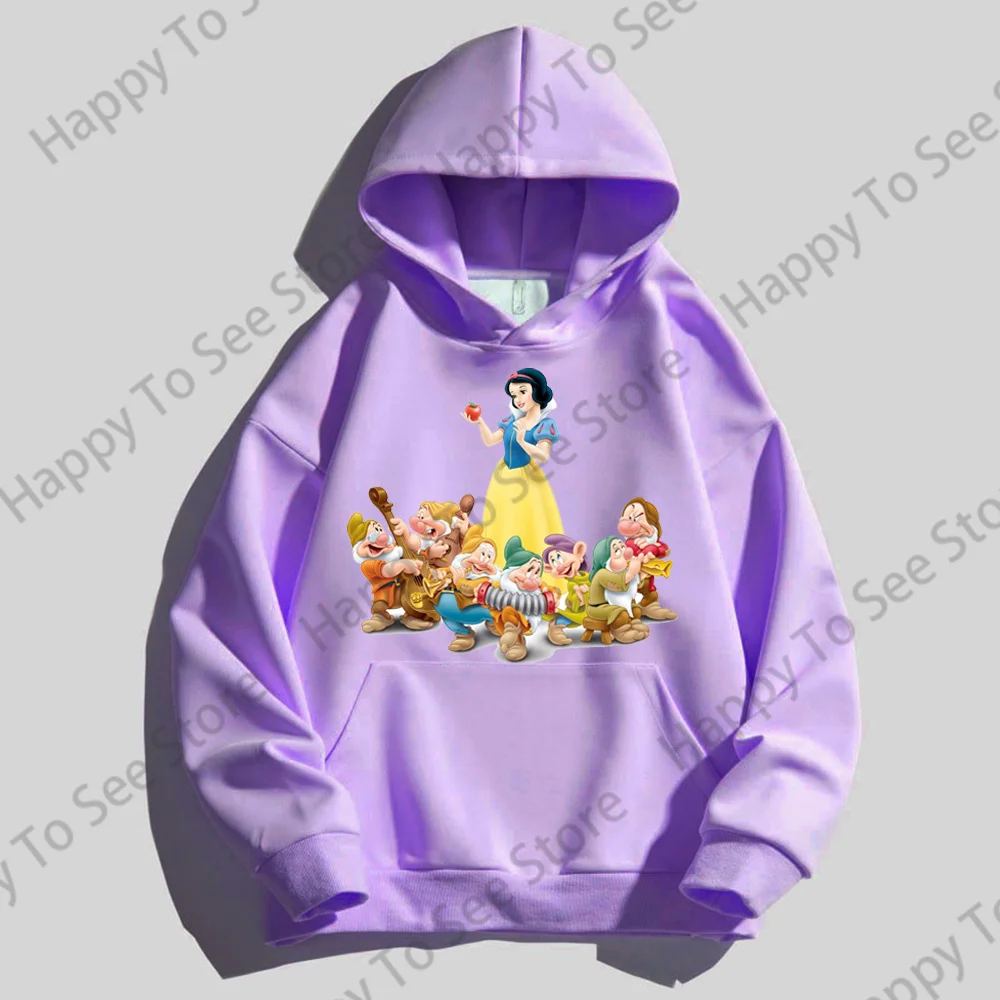 Snow White And The Seven Dwarfs Cotton Hoodie Womens Spring And Autumn New Long Sleeve Top Loose Cute Cartoon Fun Style Pullover