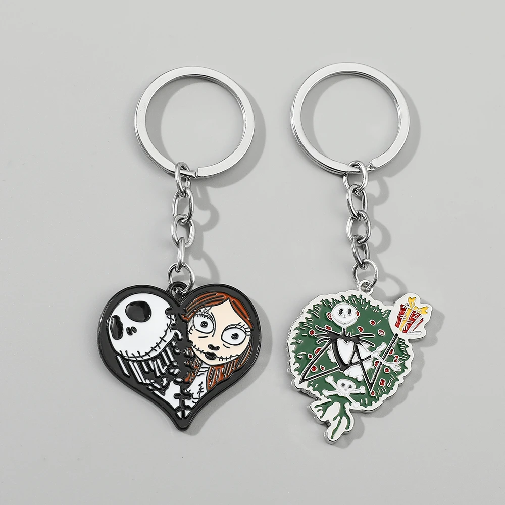 Подвеска-«Кошмар-перед-Рождеством»-Джек-Скеллингтон-Салли-автомобильные-брелки-рюкзак-брелок-для-ключей-держатель-для-ключей-подарки