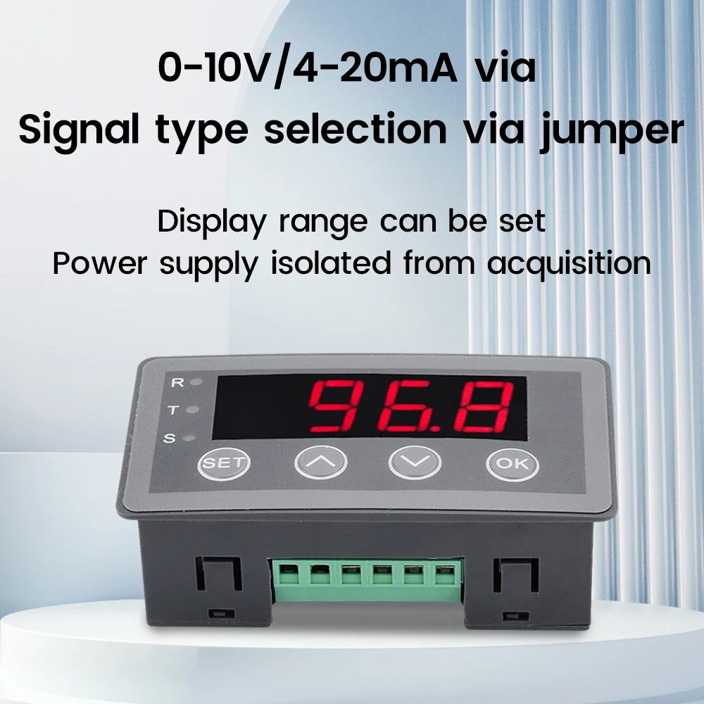 Digital Display Meter 0-10V 0-20mA 2-10V 4-20mA Relay Out RS485 Port  Value Display of Output Sensor