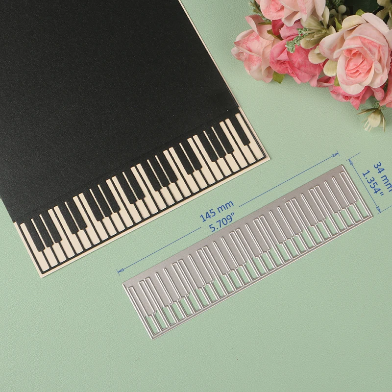 DUOFEN METAL CUTTING DIES music piano key stencil DIY Scrapbook Paper Album 2023 new