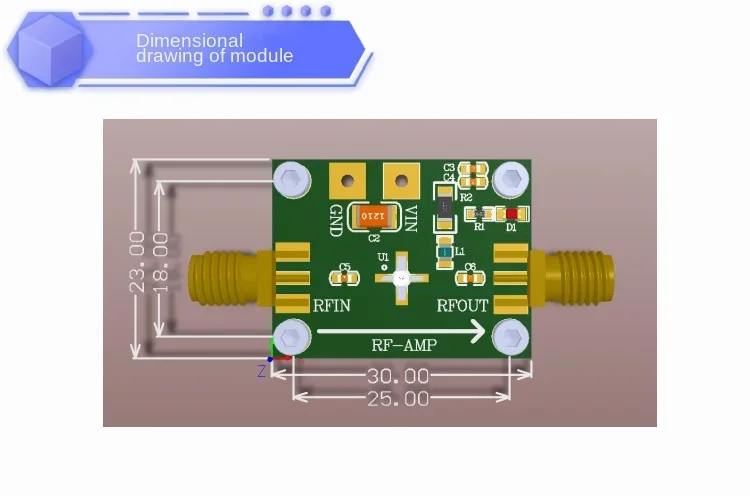 Low Noise LNA 10khz-2ghz RF Amplifier 32dB Small Signal Amplification