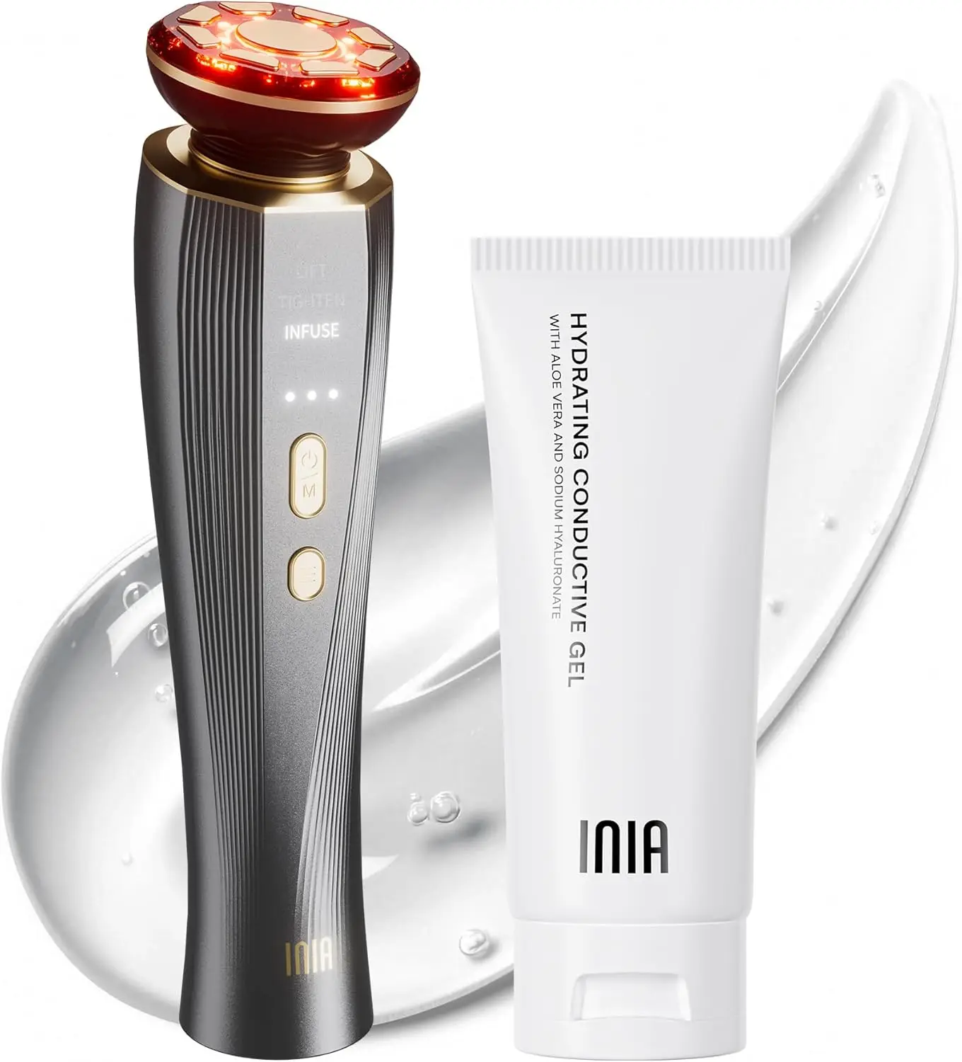 

3-in-1 Skin Tightening Device with Red Light Therapy for Face and Neck, True Beauty Glow Facial Massager