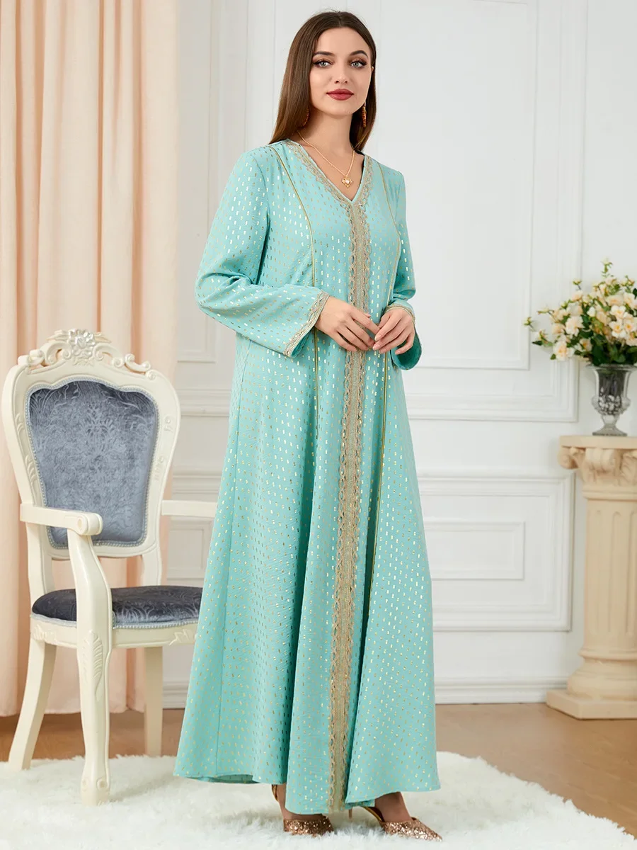 Mulheres primavera verão ramadan vestido muçulmano moda manga longa a linha saia abaya árabe islâmico feminino marroquino kaftan vestido