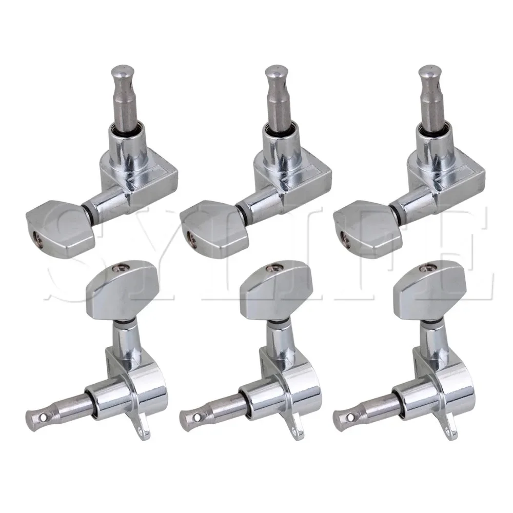 Left-Handed 6-in-Line Guitar Tuners - Chrome Machine Heads for Lefties