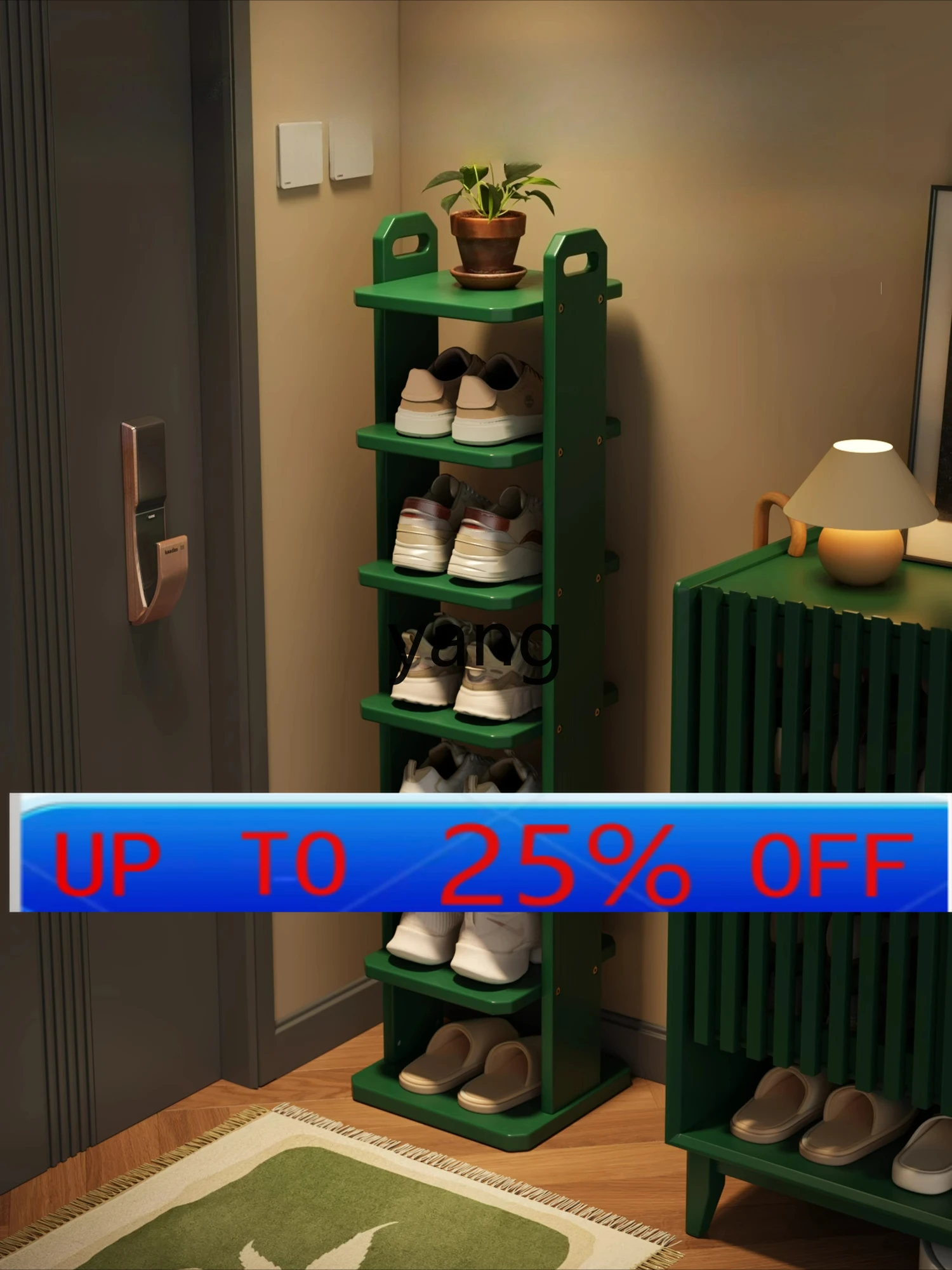 

Lmm solid wood shoe rack multi-layer household door indoor entry does not take up space shelf