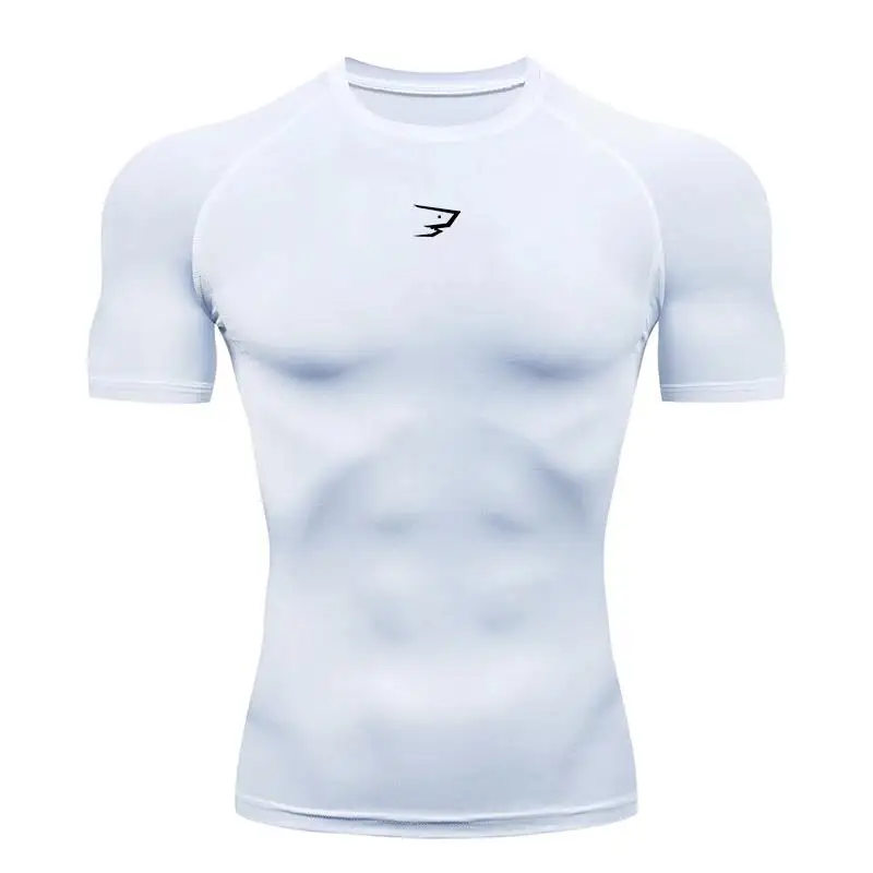 Men Running Compression T-shirt Short Sleeve Sport Tees Gym Fitness Sportshirts Male Jogging Tracksuit Homme Athletic Shirt Tops view 6