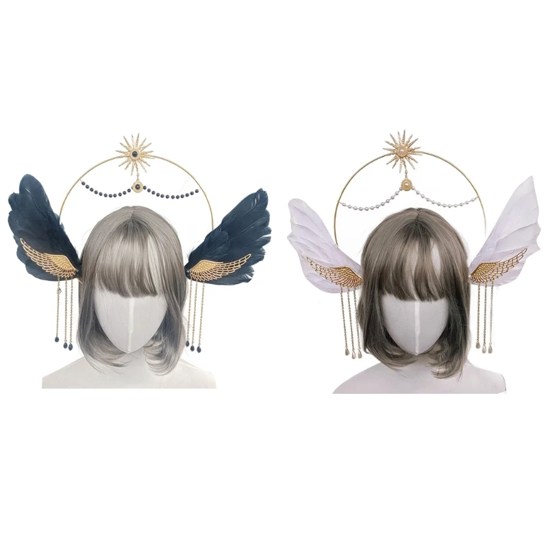 

Headpiece Feather-Wing Headband Women Party Show Head Accessories Drop shipping