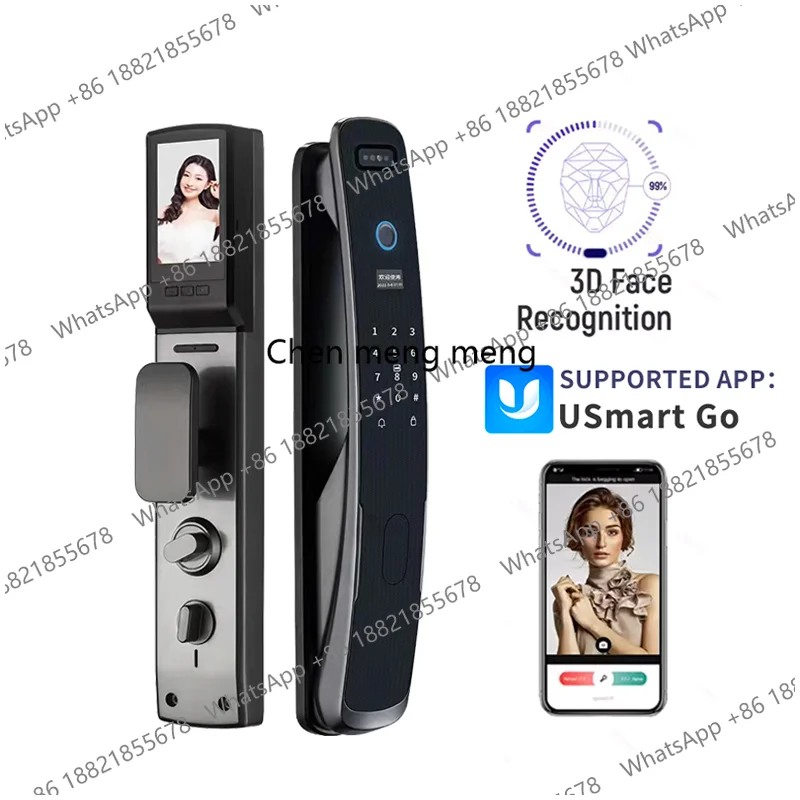 High Quality Smart Digital Door Lock Face Recognition Fingerprint Password Aluminum Alloy For Wood Door Home Electronics