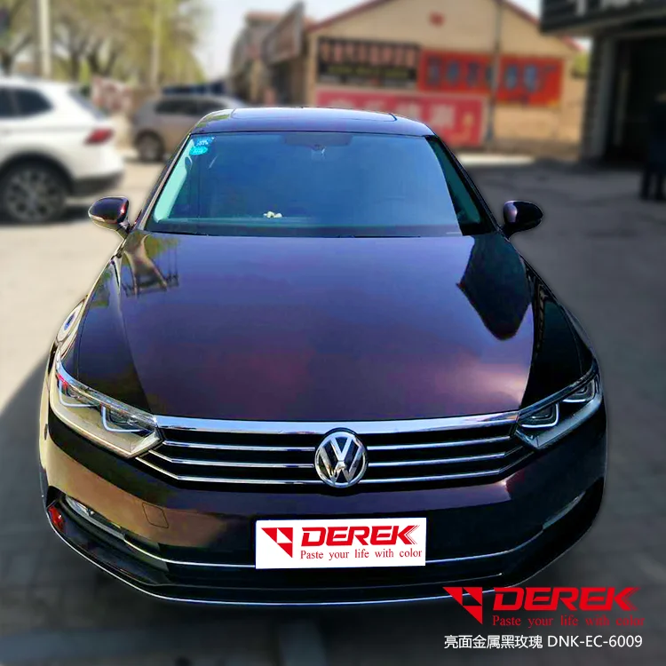 Stiker Pembungkus Kendaraan Satin Metalik Bebas Gelembung, Foil Vinyl Glossy untuk Bodi Mobil