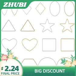 20Pcs Stainless Steel Geometric Hollow Frame Bezels Tray Pendants For DIY Earring Necklace Jewelry Making Findings Accessories