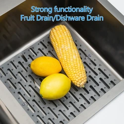 Heat Resistant Sink Divider Mat Folding Silicone Sink Saddle Glassware Protector for Kitchen Bathroom Pots, Pans, Dishes